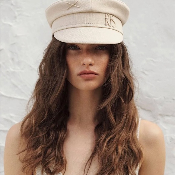 RUSLAN BAGINSKIY Accessories - Ruslan Baginskiy Monogram-embroidered Baker Boy Cap, Revolve, XS
